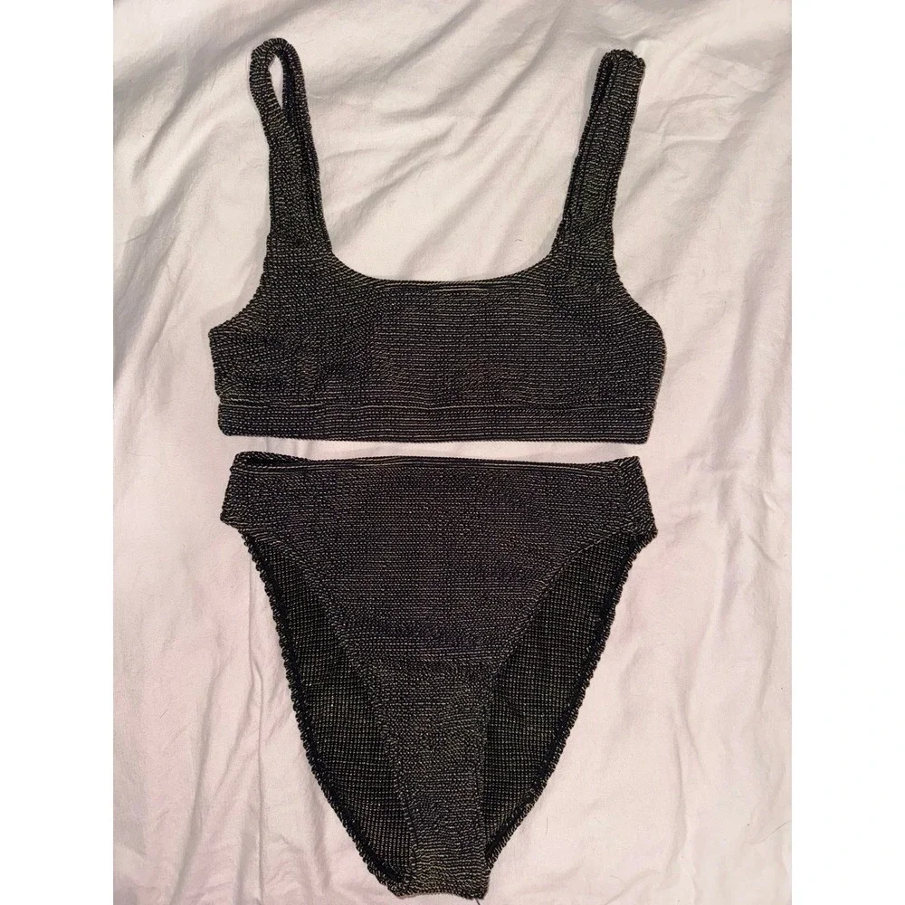 Good American Always fits sculpt better black gold bikini 2 pieces size 1/2 - Picture 3 of 9